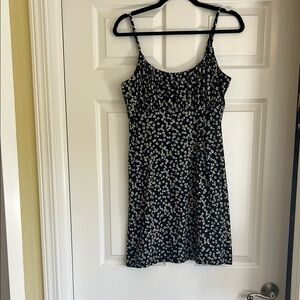 Nine Britton Blue and White Spaghetti Strap Mini Sundress